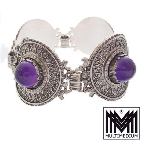 925 Sterling Silber Armband Amethyst signiert silver bracelet BAS