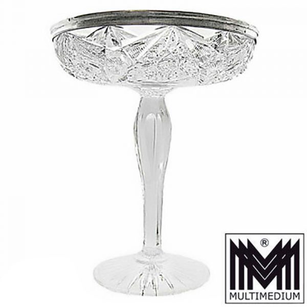 Art Deco Silber Kristall Glas Schale 30er Jahre silver glass bowl 30s