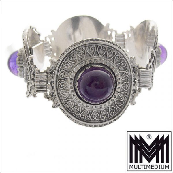 925 Sterling Silber Armband Amethyst signiert silver bracelet BAS