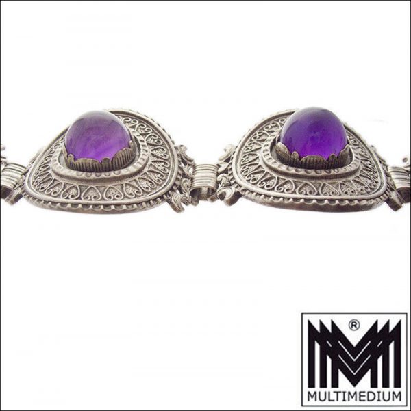 925 Sterling Silber Armband Amethyst signiert silver bracelet BAS