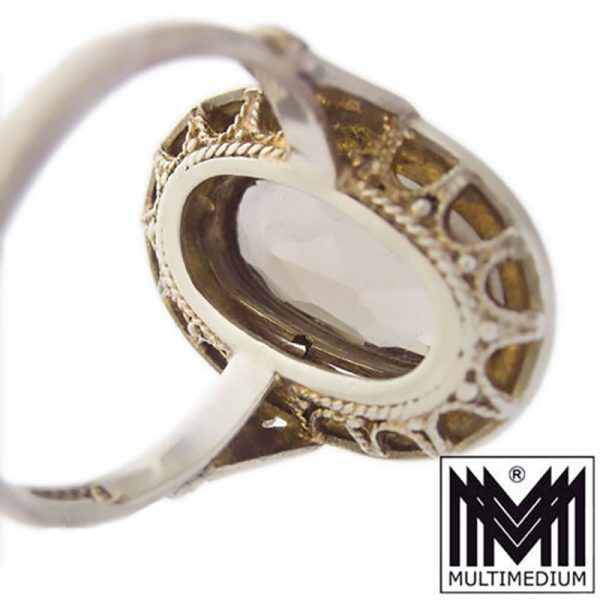Theodor Fahrner Art Deco Silber Fingerring Rauchquarz Ring