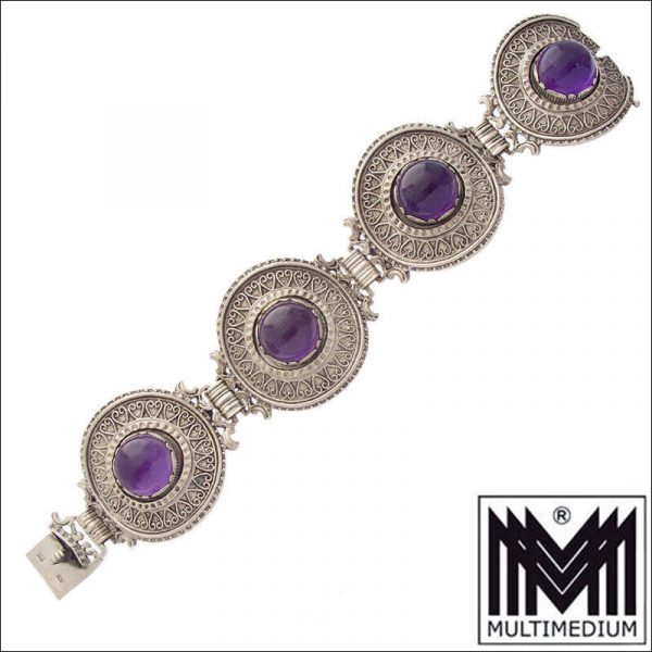 925 Sterling Silber Armband Amethyst signiert silver bracelet BAS