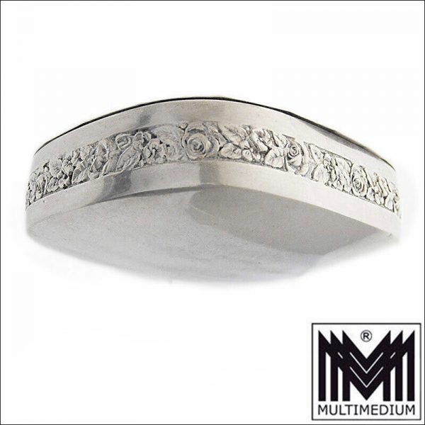 Jugendstil 800 Silber Pillen Dose Martin Mayer Mainz Pforzheim Blumen