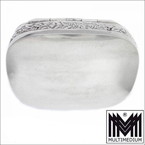Jugendstil 800 Silber Pillen Dose Martin Mayer Mainz Pforzheim Blumen