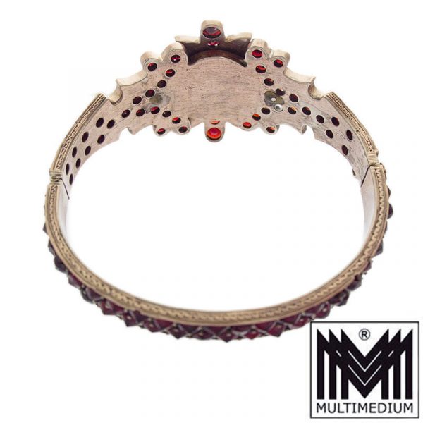 Antiker Jugendstil Granat Armreif Armband Tombak garnet bangle bracelet tombac