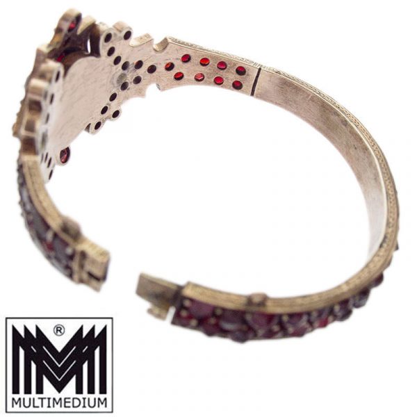 Antiker Jugendstil Granat Armreif Armband Tombak garnet bangle bracelet tombac
