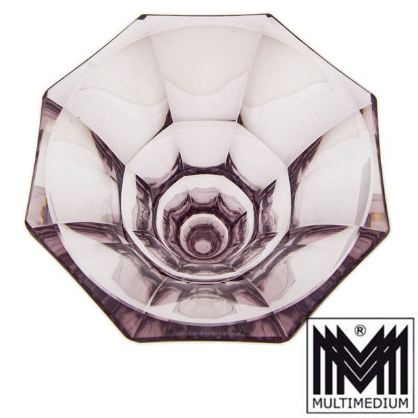 Art Deco Kristall glas vase Ludwig Moser Karlsbad Form wohl H. Hussmann 30er 30s
