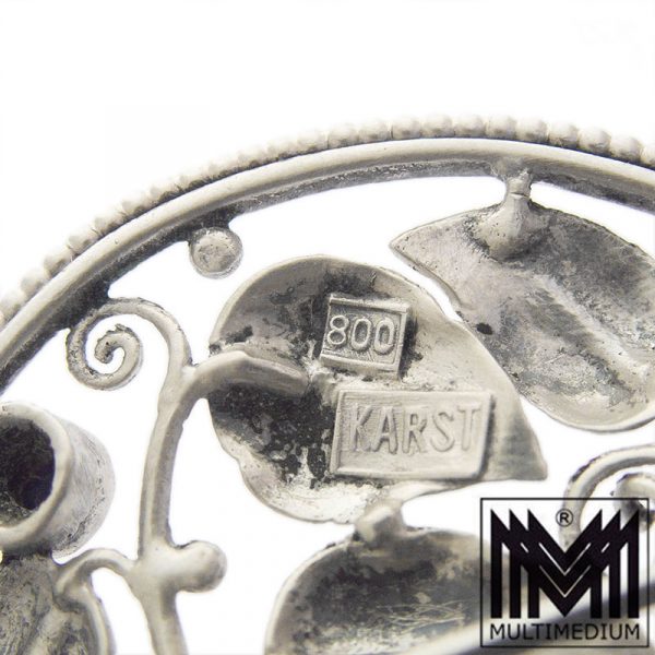 Karl Karst Pforzheim Jugendstil Silber Brosche Lapislazuli silver brooch