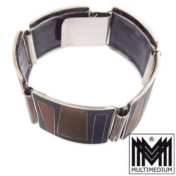 20220417 CRW 5924 Perli Modernist Matt Emaille Armband 60er Jahre vintage enamel bracelet