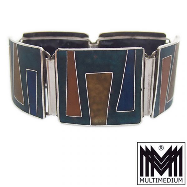 20220417 CRW 5932 Perli Modernist Matt Emaille Armband 60er Jahre vintage enamel bracelet