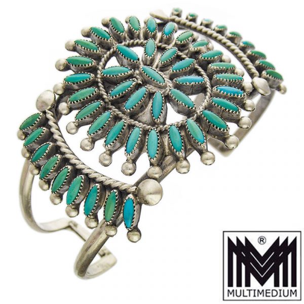 Zuni A Peynetsa Türkis Silber Armspange Armband silver needle turquoise bracelet