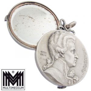 Jugendstil Silber Spiegel Medaillon Anhänger Wien silver mirror locket pendant
