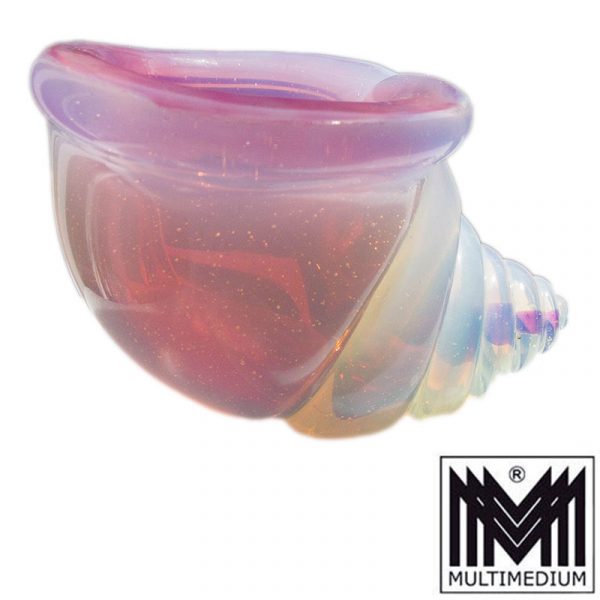 Archimede Seguso rosa Murano Glas Figur Muschel sea shell Italy glass