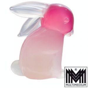 Archimede Seguso rosa Murano Glas Figur Hase Barovier & Toso Italy glass bunny rabbit