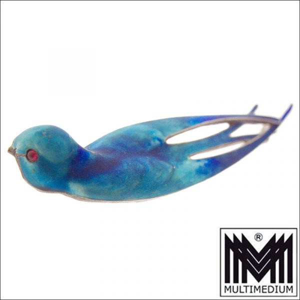 Meyle Mayer Jugendstil Brosche Schwalbe Art Nouveau swallow brooch