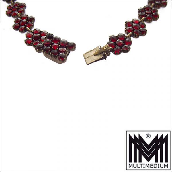 Historismus Tombak Granat Collier 1860 tombac garnet necklace red brass