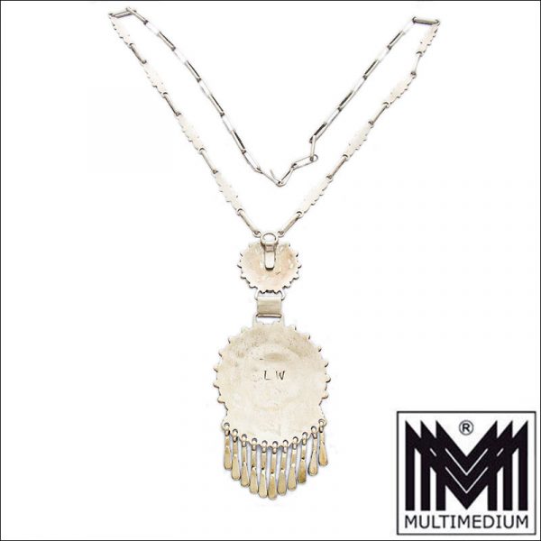 Zuni Lorraine Waatsa Türkis Silber Collier Halskette silver turquoise necklace