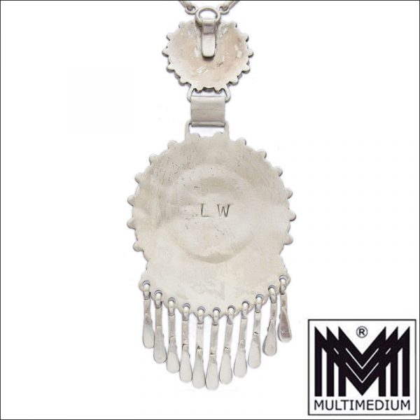 Zuni Lorraine Waatsa Türkis Silber Collier Halskette silver turquoise necklace