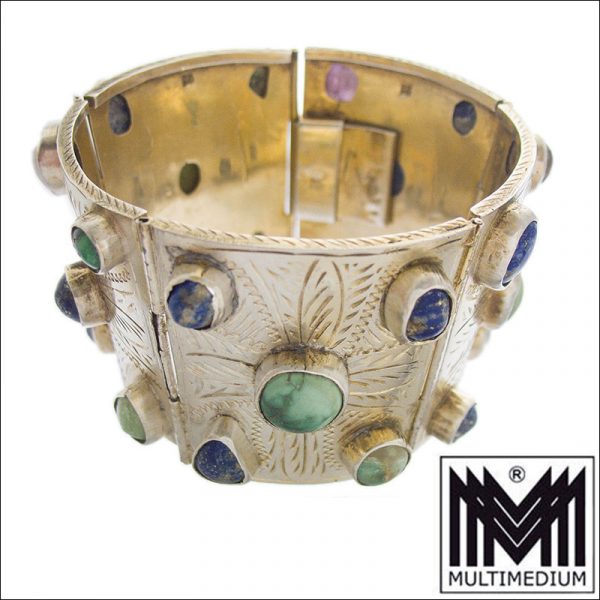 Antiker Silber Armreif Ägypten Armband Handarbeit Egyptian Revival silver bracelet
