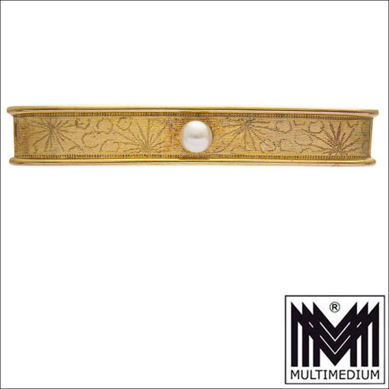Andreas Daub Art Deco 585 Gold Brosche 14ct brooch 1930er bis 1950er Jahre