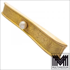 Andreas Daub Art Deco 585 Gold Brosche 14ct brooch 1930er bis 1950er Jahre