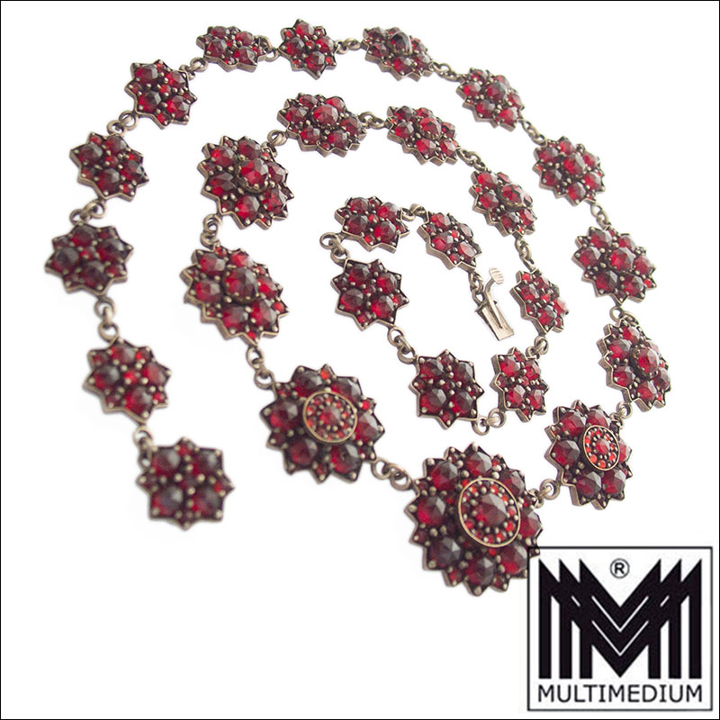 20251022 CRW 8660 Antikes Tombak Granat Collier Halskette um 1880 tombac garnet necklace