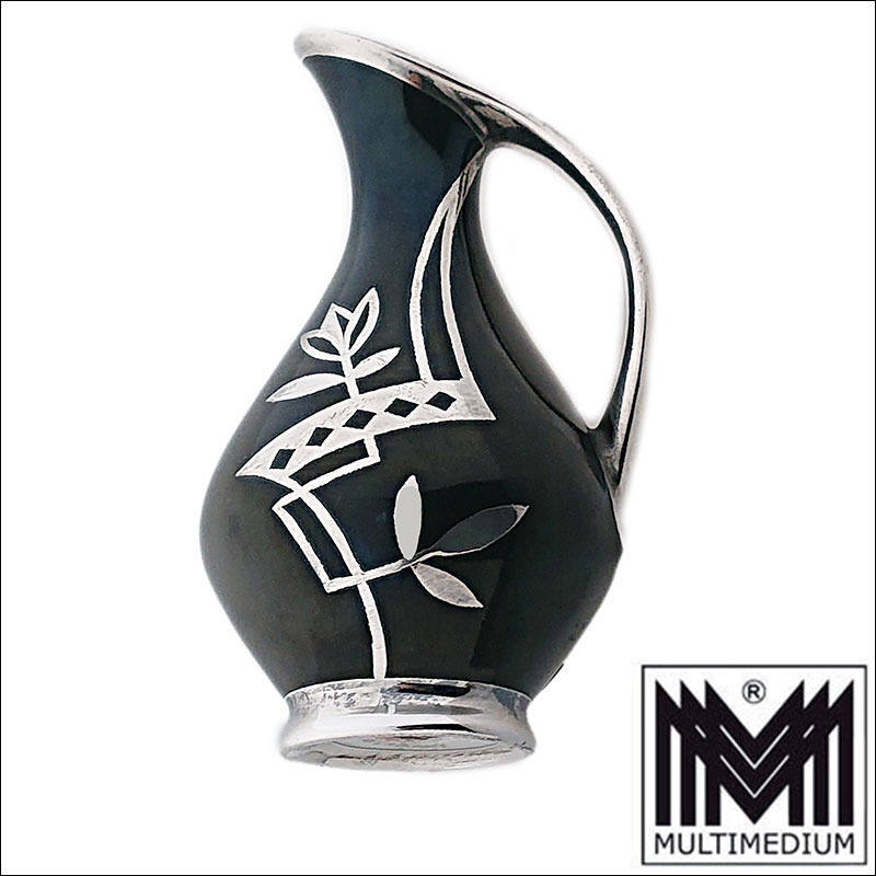 Porzellan Vase Silber Auflage Plankenhammer Germany silver overlay