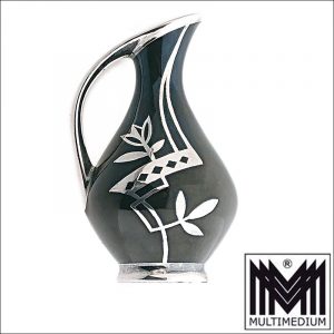 Porzellan Vase Silber Auflage Plankenhammer Germany silver overlay