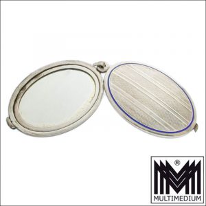 Jugendstil Silber Spiegel Medaillon Anhänger Antik silver mirror locket pendant