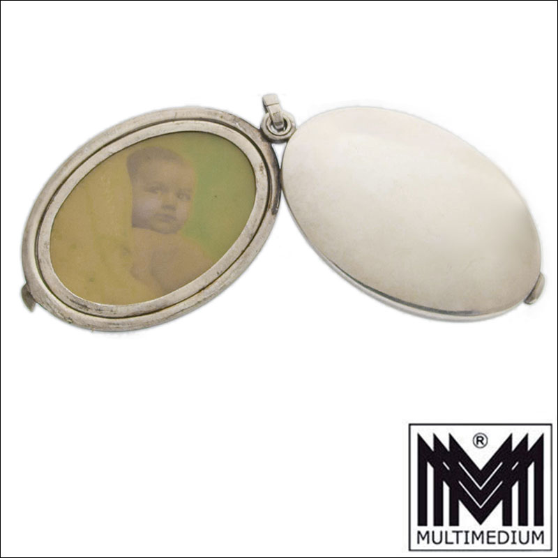 20260104 PXL 20260104 150152042.RAW 02.ORIGINAL Jugendstil Silber Spiegel Medaillon Anhänger Antik silver mirror locket pendant