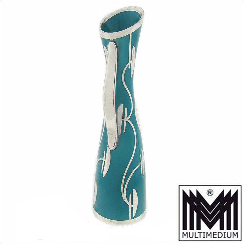 50er Jahre Hutschenreuther Porzellan Vase Spahr Silber Silver Overlay 03 50er Jahre Hutschenreuther Porzellan Vase Spahr Silber Silver Overlay