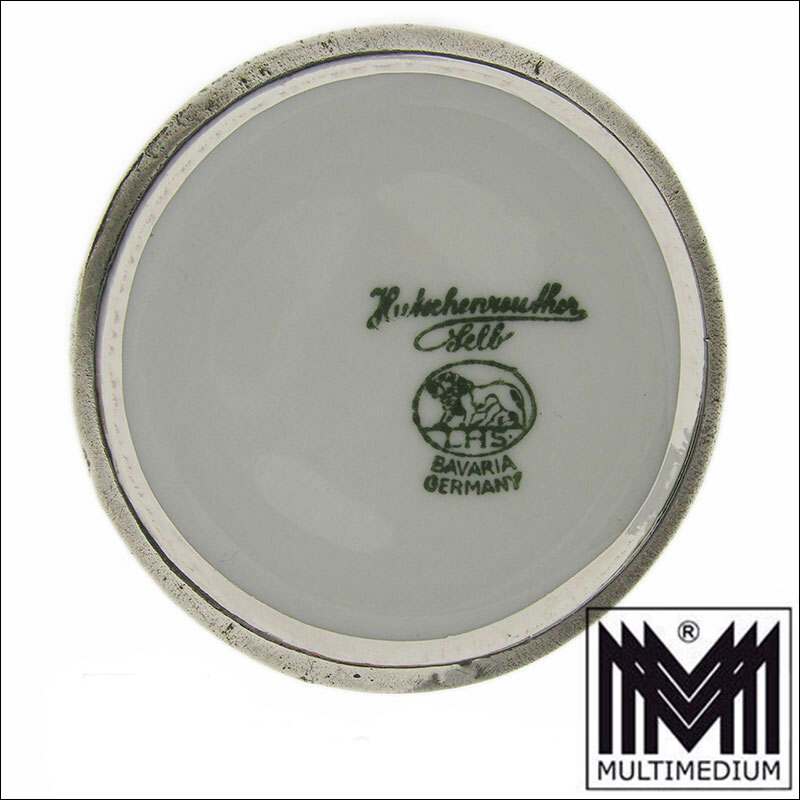 50er Jahre Hutschenreuther Porzellan Vase Spahr Silber Silver Overlay 05 50er Jahre Hutschenreuther Porzellan Vase Spahr Silber Silver Overlay