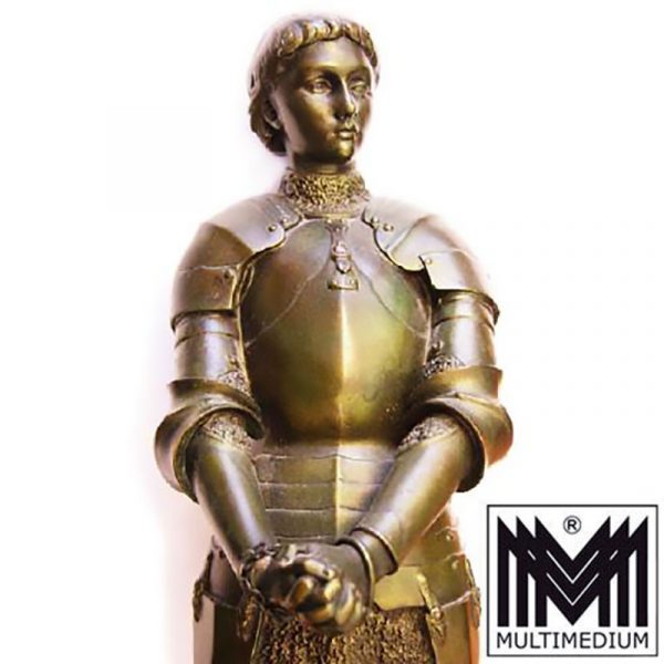 Louis Ernest Barrias Jeanne d'Arc Jugendstil Bronze Figur Susse Freres