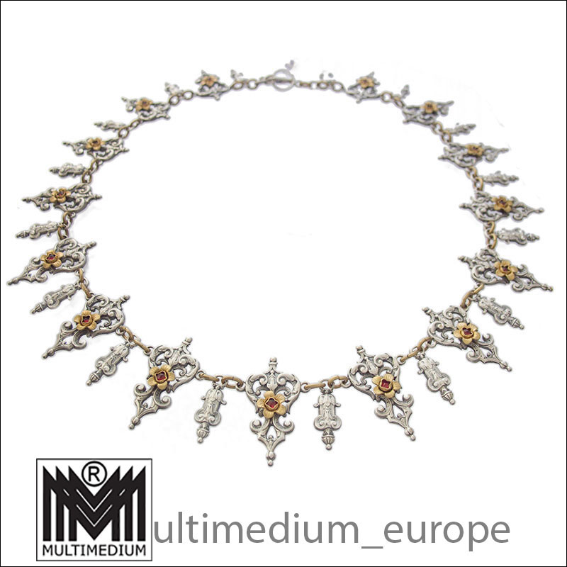 Antike Historismus Neorenaissance Halskette Collier Granat Paste selten Trachten 02 Antike Historismus Neorenaissance Halskette Collier Granat Paste selten Trachten