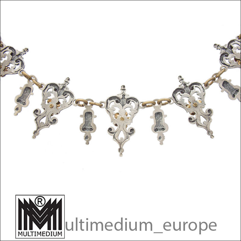 Antike Historismus Neorenaissance Halskette Collier Granat Paste selten Trachten 04 Antike Historismus Neorenaissance Halskette Collier Granat Paste selten Trachten