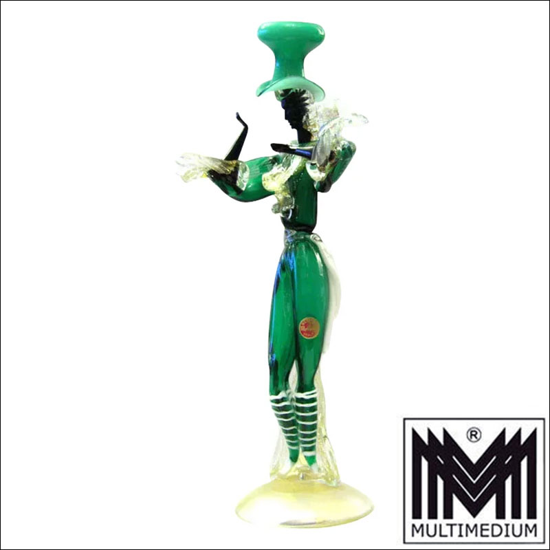 Barovier Toso female dancer Murano glass pic 1A Barovier und Toso Tänzerin Murano Glasfigur mit Goldpuder