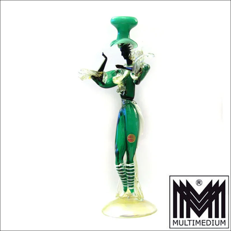 Barovier Toso female dancer Murano glass pic 1o Barovier und Toso Tänzerin Murano Glasfigur mit Goldpuder