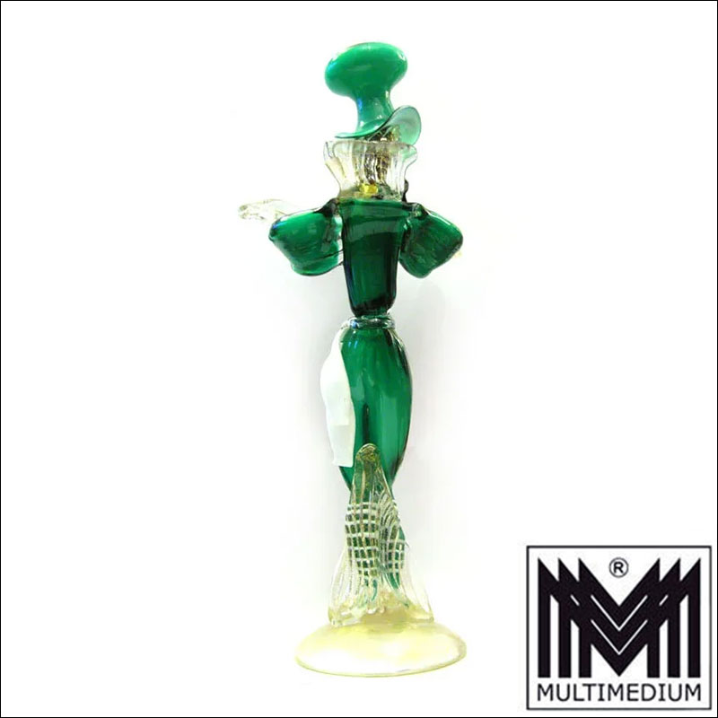 Barovier und Toso Tänzerin Murano Glasfigur mit Goldpuder