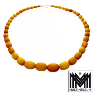Butterscotch Natur Bernstein Halskette Oliven amber necklace 20g