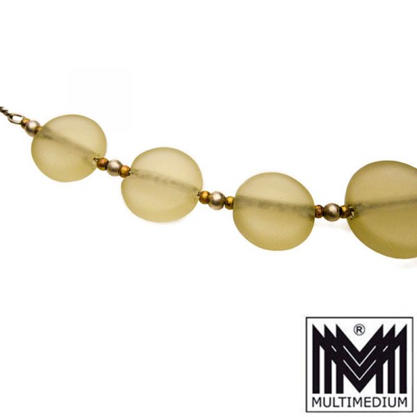 WMF Ikora Art Deco Hals kette grün Uran Glas mattiert glass necklace