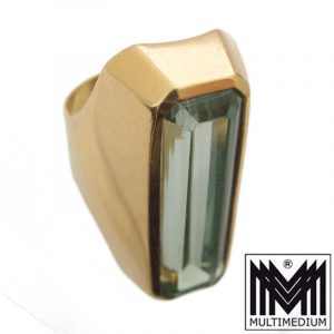 750er Gold Damen Ring Turmalin farbener Stein grün tourmaline color