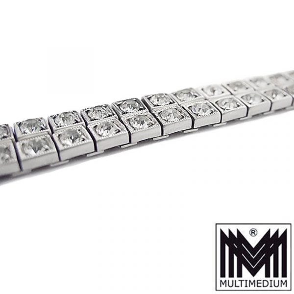 Art Deco Strass Set Collier Armband Silber 935 paste silver pendant bracelet