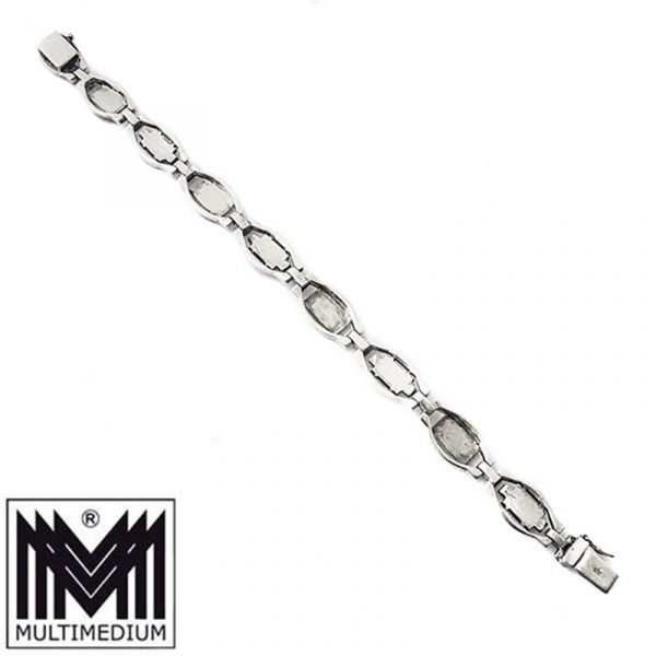 Art Deco Silber Collier Armband Ohrringe Set Onyx Markasite silver