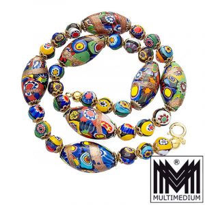 Murano Glas Kette Halskette vintage murano glass necklace millefiori