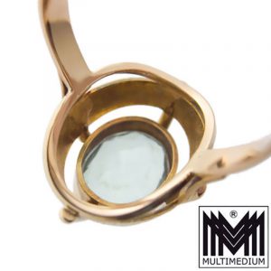 585er Gold Ring Aquamarin 50er 60er Jahre 14k 14ct 14Karat aquamarine 50s 60s