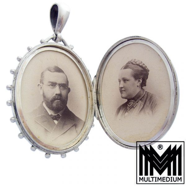 Victorianisches Silber Medaillon Victorian Art nouveau silver locket