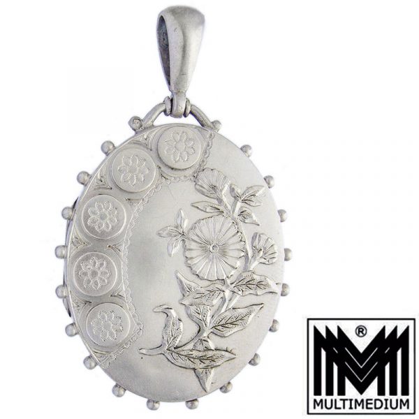 Victorianisches Silber Medaillon Victorian Art nouveau silver locket