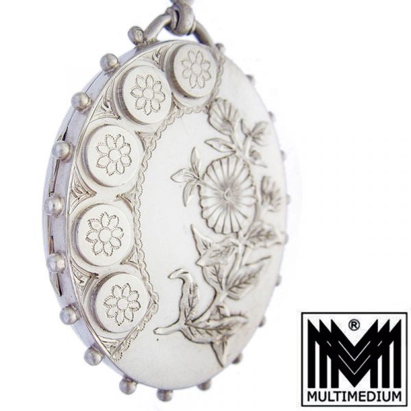 Victorianisches Silber Medaillon Victorian Art nouveau silver locket