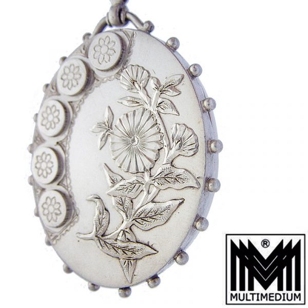 Victorianisches Silber Medaillon Victorian Art nouveau silver locket