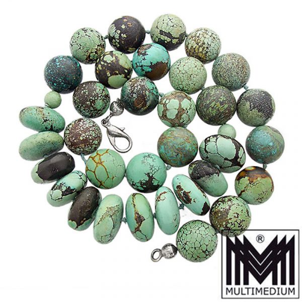 Türkis Halskette Steinkette Kugel Kette turquoise necklace sphere